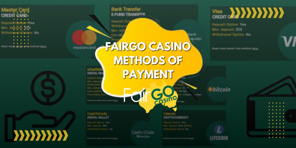 FairGo Casino Methods of Payment
