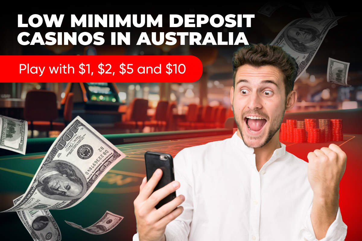 An overview of low minimum deposit casinos in Australia, showcasing various gaming options and enticing promotions.